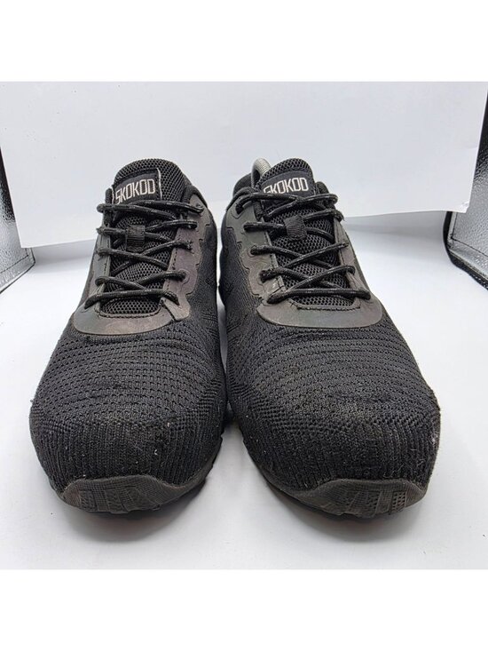 SkoKod Mens Size 10.5 Black Steel Toe Safety Shoes Slip Resistant Durable main image 11